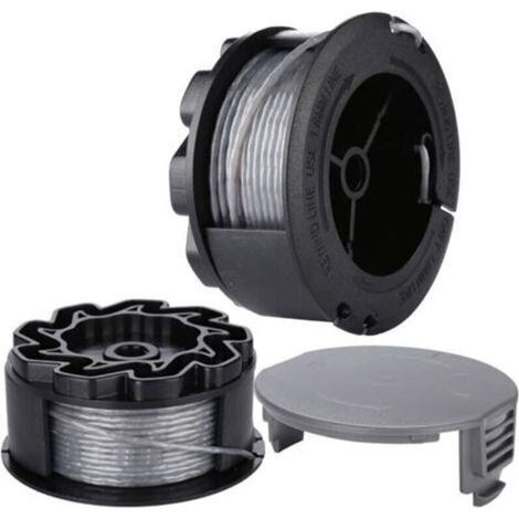 Spule mit Trimmerfaden für BOSCH UniversalGrassCut Trimmer 18 18-26 18-260 F016800570 mit Abdeckung (2 Stück). (1/4)