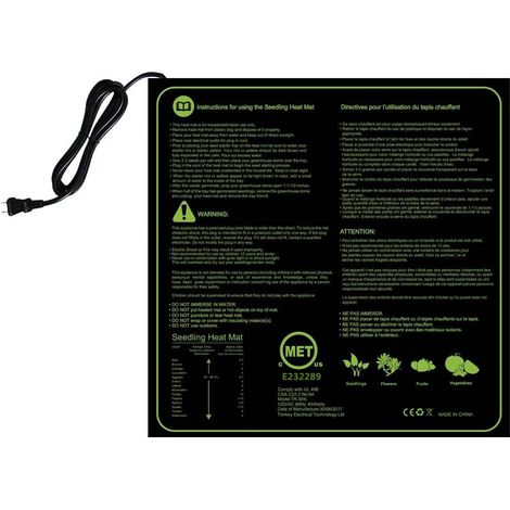 Tapis chauffant électronique 1 pièce, tapis chauffant pour semis de graines germination électronique de jardinage avec sac de rangement 50 x 52.5 cm (1/4)