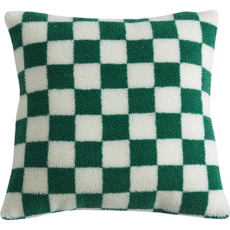 Housse de coussin ultra douce pour la décoration intérieure, coussin à carreaux à poils courts et moelleux pour canapé, coussin de canapé, coussin de sol (1/5)