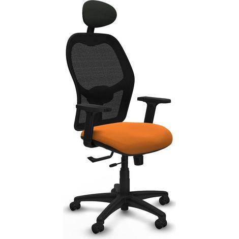 Sedia da ufficio piqueras y crespo Alocén nero similpelle arancione (1/2)