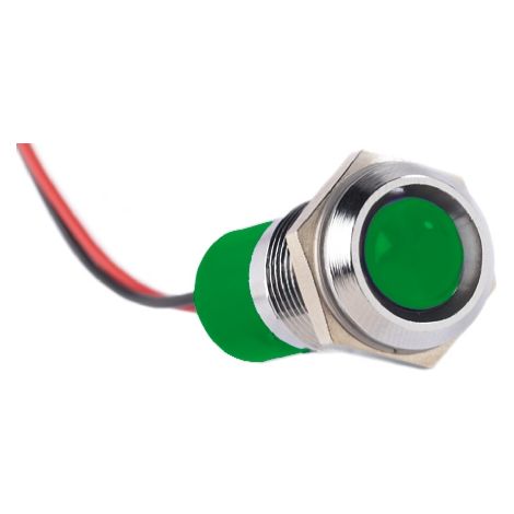 Voyant LED lumineux Vert RS PRO, dia. 14mm, 12V c.c., IP67 ( Prix pour 1 )