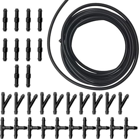 LaBlanc - Tubo flessibile universale per lavavetri da 500 cm, tubo flessibile per auto, kit di riparazione per tubo flessibile per lavavetri, con 30 connettori (1/5)