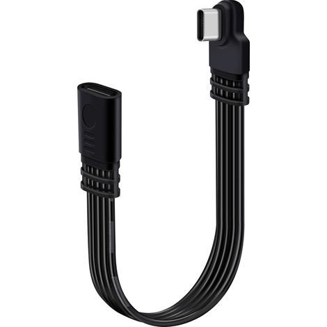 Câble Extension USB C Plate Rallonge USB C Male Femelle Plate 480 Mbit/s 100W 12V 5A Cable USB C Male Male Court pour Portable Smartphone Tablette Appareil (Gauche et Roite, 50 cm) (1/5)