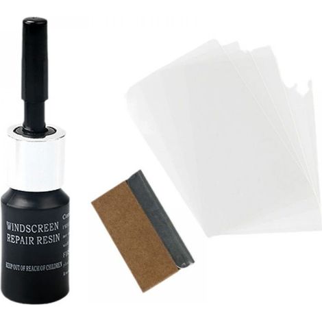 Kit Réparation Pare-Brise - Résine UV 3 ml - Injecteur Inclus - Pour Chips et Fissures Jusqu'à 15 cm - 20 x 10 x 2 cm - 1 Pièce