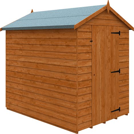 7 x 5 Feet Value Apex 9mm Shed - Solid Wood/Softwood/Pine - L205 x W145 x H210.9 cm - Burnt Orange