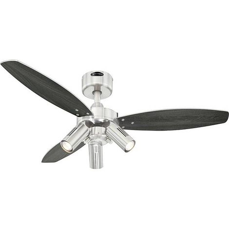 [NEUWERTIG] B-Ware Westinghouse Deckenventilator Jet Plus Ventilator Deckenlampe ø 105 Cm Silber