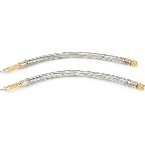 Jeffergarden Adaptateur d'extension de tige de Valve de pneu, 2 pièces, en acier inoxydable tressé, universel pour voiture, 250mm-DOU