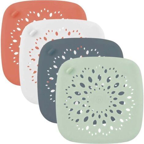 Silikon-Haarfilter, 4-teiliger Silikon-Spülbeckenfilter, Abflusssieb für Abflusslöcher, Haarfänger für Dusche, Bad und Küche (1/4)