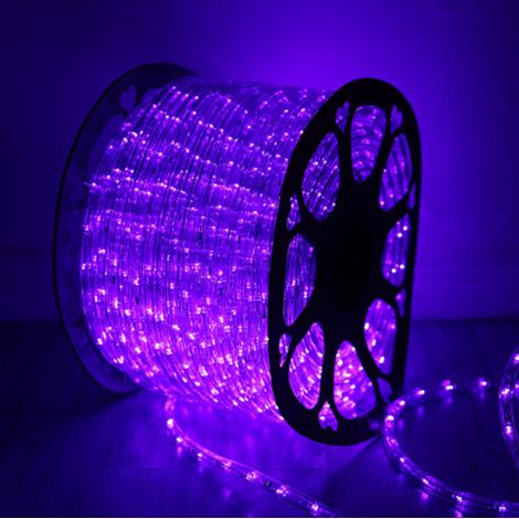 Chaîne lumineuse extérieure imperméable à l'eau LED Festival décoration néon - violet - (24 lumières) 100m - avec prise normalement brillante
