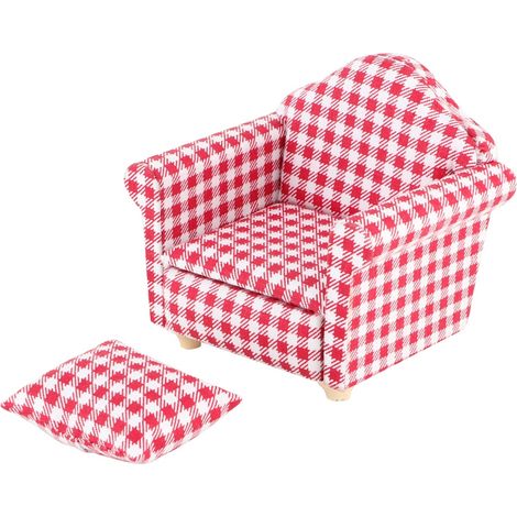 Mini Canapé Fauteuil avec Coussin pour Maison de Poupée 1:12, Accessoire DIY Créatif (1/5)