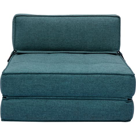 1-Sitzer-Schlafsessel in entenblauem Stoff KATY