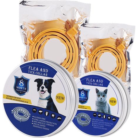 Collier anti-puces et tiques à base d’huiles essentielles végétales – 38 cm – Protection 1 mois – Chien et chat – 10 couleurs disponibles