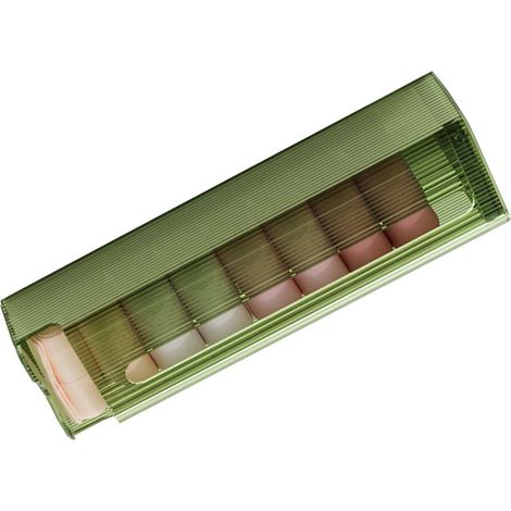Wandmontierte Aufbewahrungsbox für Unterwäsche, multifunktionaler Organizer für Slips, Socken und andere Unterwäsche, ideal für Bad, Küche oder als Müllbeutel, durchscheinend grün (1/5)