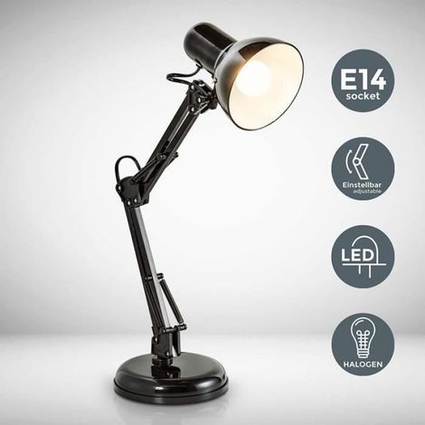 Lampe de bureau - - Rétro - Métal - E14 - Articulée - 230V (1/4)