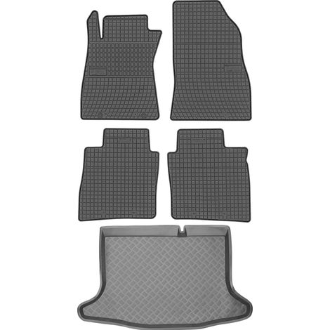 Juego de alfombrillas de goma para coche y maletero para Nissan Pulsar Hatchback (2014-2018).