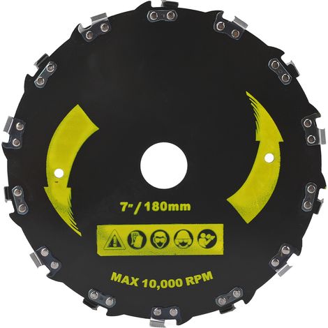 Disque à chaîne en acier allié, angle droit, lame pour scie, bois/plastique, 7 pouces, 14 dents (1/4)