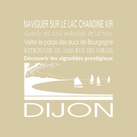 Tableau sur toile Dijon beige 30x30 cm - Impression sur Toile Murale Décorative - Image imprimée en HD sur Toile - Toile sur Châssis en Bois FSC - Fabriqué en France (1/4)