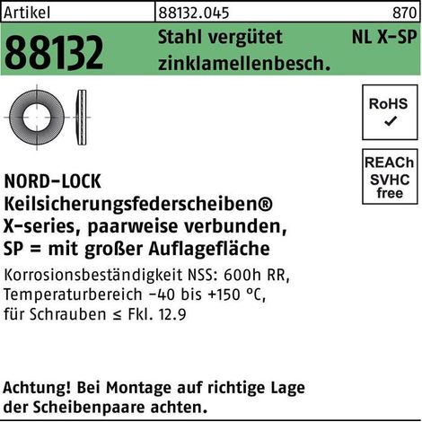 Unterlegscheibe R 88132 NLX 20 SP Stahl vergtet zinklamellenbeschichtet