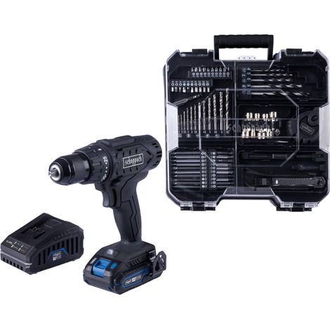 Scheppach Perceuse visseuse C-BSB74/1BE-X - 20V - couple 50 Nm - coffret d'accessoires 74 pièces + 1 batterie 2Ah + chargeur inclus (1/4)