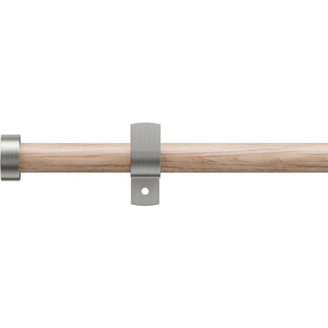 Tringle à rideau extensible 76-280 cm - Bois grain diamètre 19 mm - Système télescopique ajustable - Pour salon chambre cuisine - Finition décorative élégante