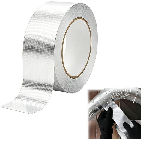 5cm X 10m Ruban Isolant Tuyau éChappement, Argenté Ruban Etancheite Plomberie, Bande Thermique Echappement, éTanchéIté Ruban AdhéSif Aluminium, IndéChirable Ruban Alu, Pour Tuyau Et Voiture (1/5)