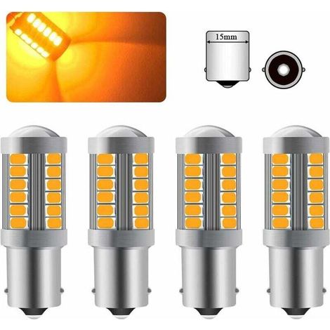 YMYNY 1156BA15S P21W LED Ampoule Ambre Jaune Super Bright Ampoule 6000K 5630 33 SMD Voiture Avant et Arrière Clignotant 12-30V