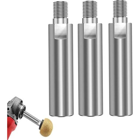Polisher Extension pour meuleuse d'angle, tige d'adaptateur, outil de polissage, tige de meuleuse d'angle, tige de connexion, outil industriel, rallonge de polisher 3Pcs Argent