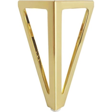 (Oro) Paquete de 4 patas de mesa triangulares de metal de 15 cm, estilo contemporáneo, para armarios, sofás cama y muebles -Crezuo
