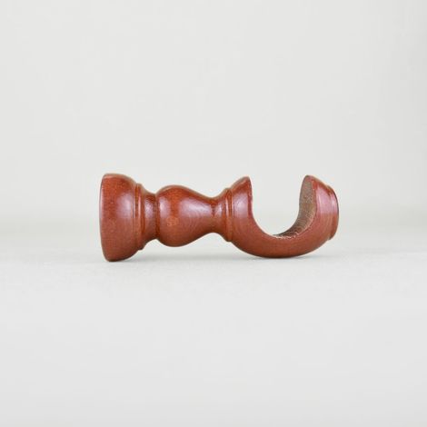 TENDAGGIMANIA Staffe per Tende 1 COPPIA - Per Bastoni per tende in Legno ∅ 35 MM - Staffe con piastrina di fissaggio, viti e tasselli- 100% Legno Made in Italy - Colore: CILIEGIO -LUNGHEZZA 10 CM (1/5)