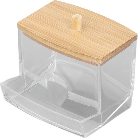 Boîte de Coton-Tige Transparente Robuste avec Couvercle, Étui de Rangement Pratique et Lisse (1/5)