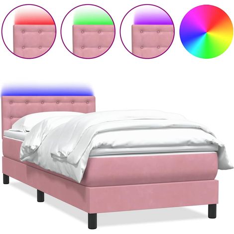 Maison Exclusive - Boxspringbett mit Matratze & LED Rosa 80x220 c