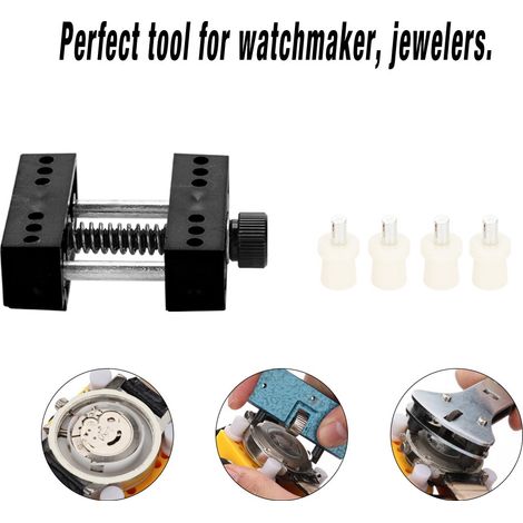 Outil d'étau pour la réparation de montres-bracelets, support d'ouverture de boîtier, outil de réparation de cadran, noir (1/5)