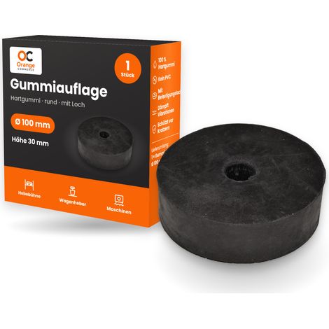 Gummiunterlage Hartgummi Auflage mit Befestigungsloch rund Ø 100 mm (1/5)