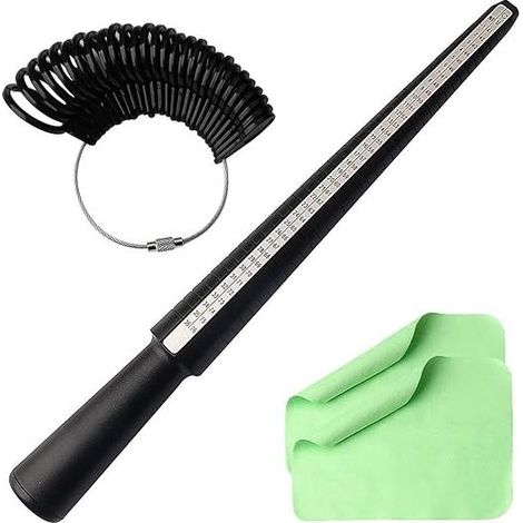 Ringgrößenmesser, Fingergrößenmessgerät, Ringgrößenkalibrator, Ringlehren-Werkzeug mit 4 Messskalen (FR, EU) (1/5)