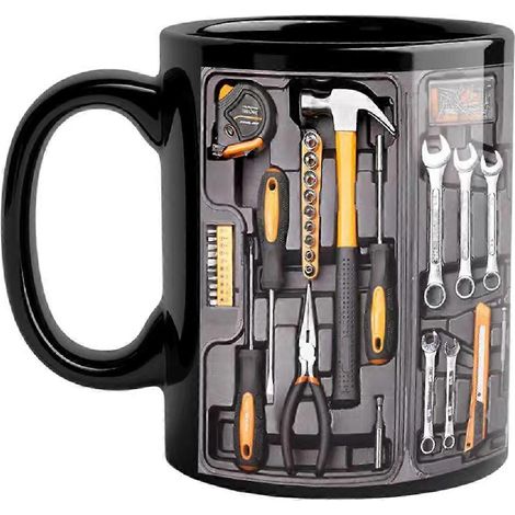 Mechaniker-Werkzeugkasten-Tasse, humorvolle 325-ml-Keramiktasse in Form eines Werkzeugkastens – Geschenk für Ehemann und Vater, spülmaschinenfest (1/5)