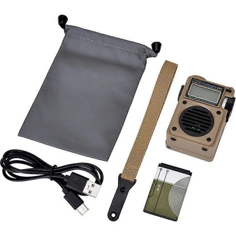 Radio numérique portable Hanrongda HRD701 FM/MW/SW/WB/AM avec Bluetooth et récepteur audio sans fil, couleur kaki. (1/5)
