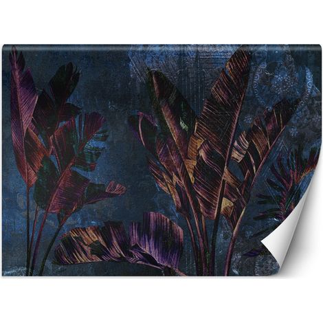 Fototapete Bananen Blätter Violett Blau 100x70 cm (1/5)