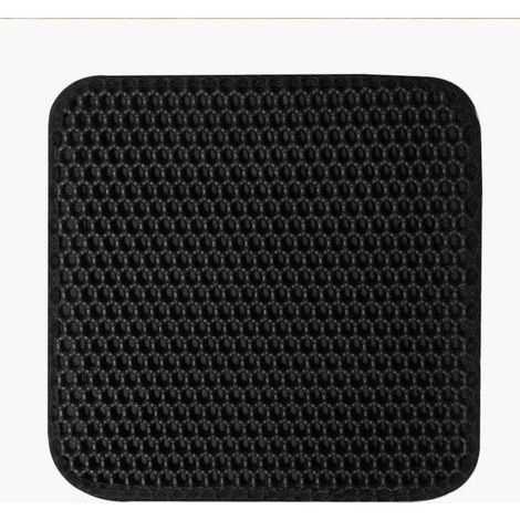 Tapis Litière Chat en Silicone Imperméable 50x30cm-Noir (1/4)