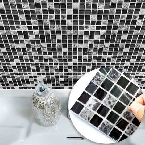 10 pezzi - Lotto di adesivi murali 3D autoadesivi per piastrelle, decorazione per pavimenti, decalcomania geometrica per pareti D0532A (1/4)
