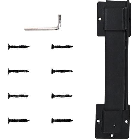 Loquets de porte de grange en acier au carbone de type lourd avec bras réglable à 4 positions pour cadenas de sécurité en plein air (1/5)