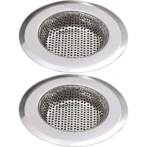 Colini per lavello in acciaio inox, tappo di scarico, cestello per colino, tappo di scarico per bagno, colino per lavello da cucina, tappo per lavello, filtro per lavello (2 pezzi) (3,54 pollici/9 cm) (1/4)