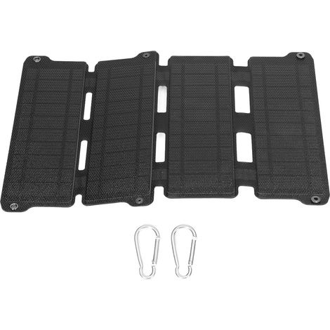 Panneau solaire pliable 14W 5V ETFE pour extérieur, chargeur avec double sortie USB, étanche IPX6, noir (1/5)