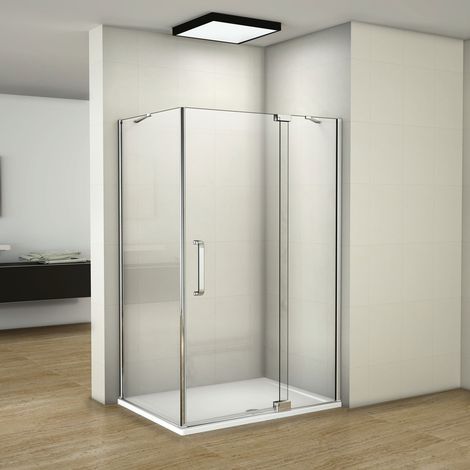 100x90x195cm Duschabtrennung Duschkabine Schwingtür 8mm NANO GLAS Duschwand (1/5)
