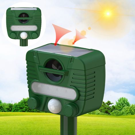 Lot de 2 répulsifs solaires à ultrasons pour animaux, réglables, pour l'extérieur, 388,9 x 111,4 x 64,9 mm (1/5)