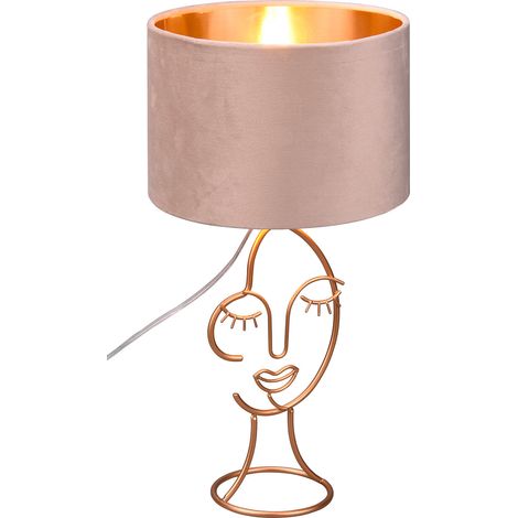 Lampada da Tavolo da Interno Attacco E27 in Metallo Beige (1/3)