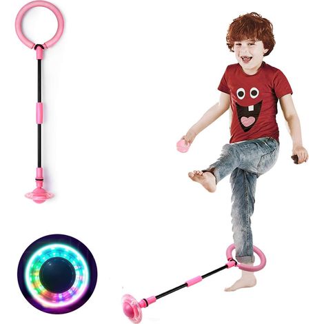 Corde à Sauter Ankle - LED Sans Batterie - Pliable avec Sac - Pour Enfants et Adultes - Rose - 1 Pièce (1/5)