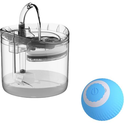 Distributeur d'eau pour chat à induction USB intelligent + jouet pour chat bleu : balle roulante intelligente à gravité (1/5)