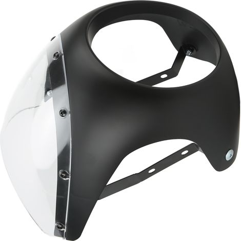 7in Phare Avant Moto Fairing Lisse Anti-Vieillissement Résistant à l'Usure Compatible Phares Ronds Motocyclette Noir Mat Transparent (1/5)