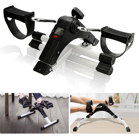 Wolketon Heimtrainer mit LCD Bildschirm zum Training von Armen und Beinen Einstellbare statische Mini-Bike.Pedaltrainer Bewegungstrainer