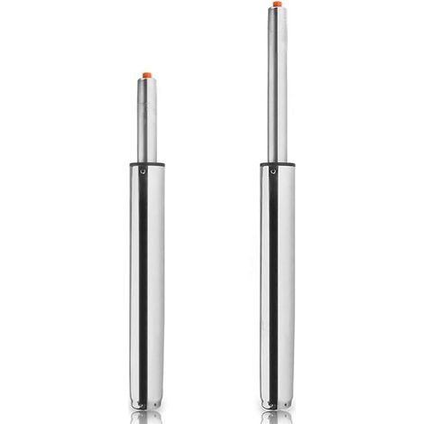 2x Vérin à gaz, Chrome, 280 mm, Métal, Pour chaise de bureau et tabouret de bar (1/5)